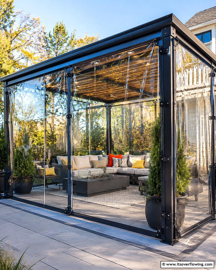 Clear Vinyl Covers - 25 Pergola Cover Ideas for Stylish Outdoor Living Spaces