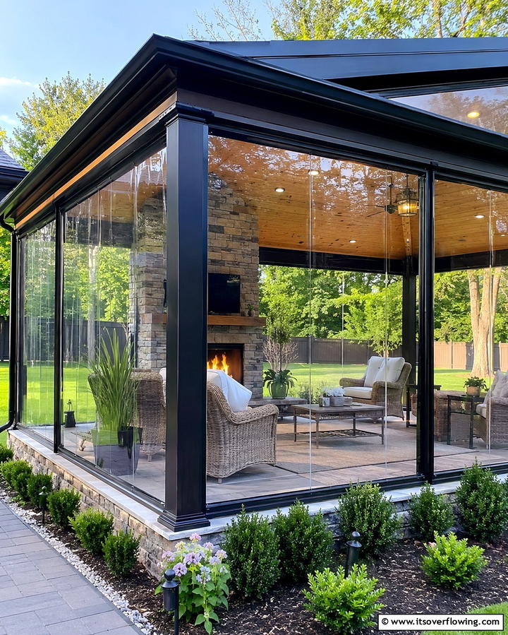 Clear Vinyl Curtains - 25 Patio Enclosure Ideas for Year-Round Enjoyment