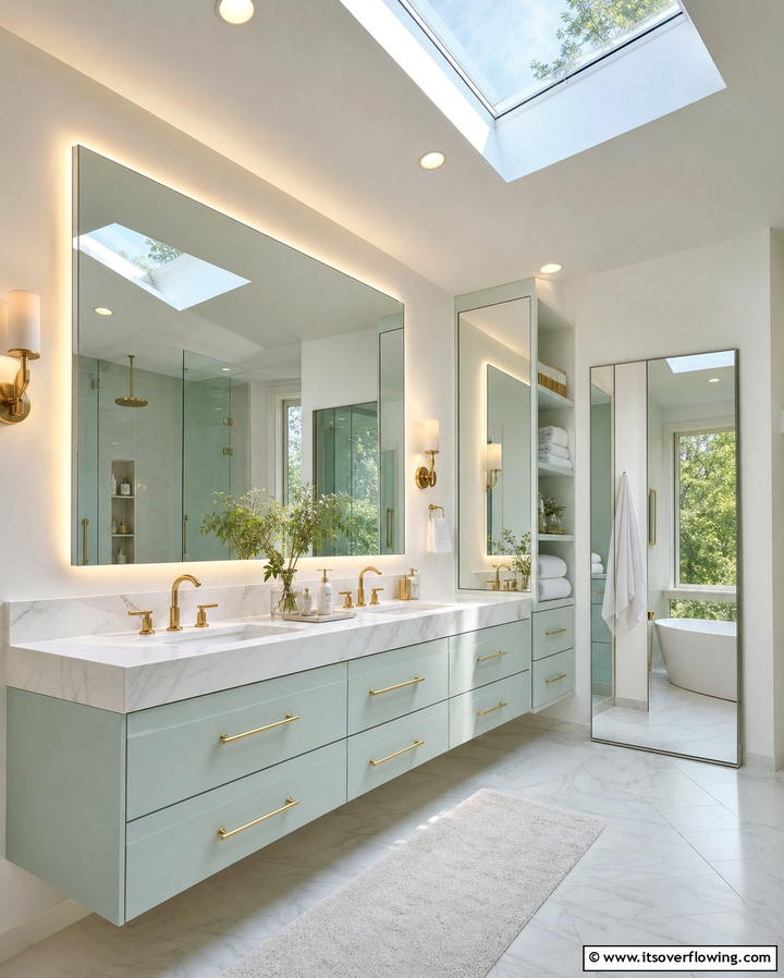 Clever Mirror Placement - 25 Family Bathroom Ideas for Functional and Stylish Spaces