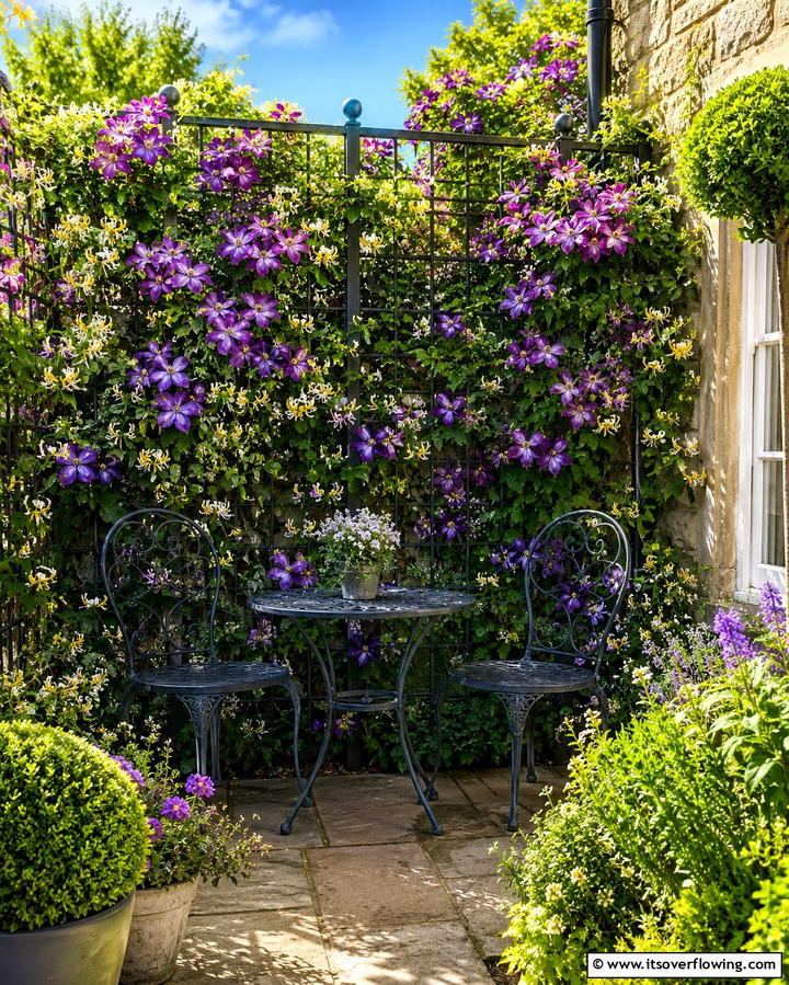 Climbing Plants on Trellises - 25 Patio Small Garden Ideas to Maximize Your Space