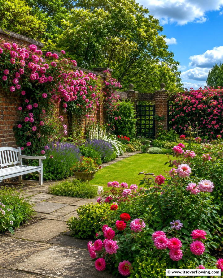 Climbing Roses - 20 Small Walled Garden Ideas for Cozy Outdoor Spaces