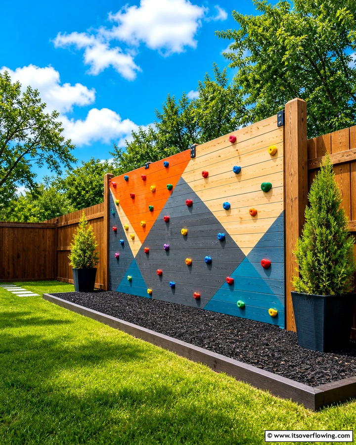 Climbing Wall Challenge - 25 Backyard Playground Ideas for Kids