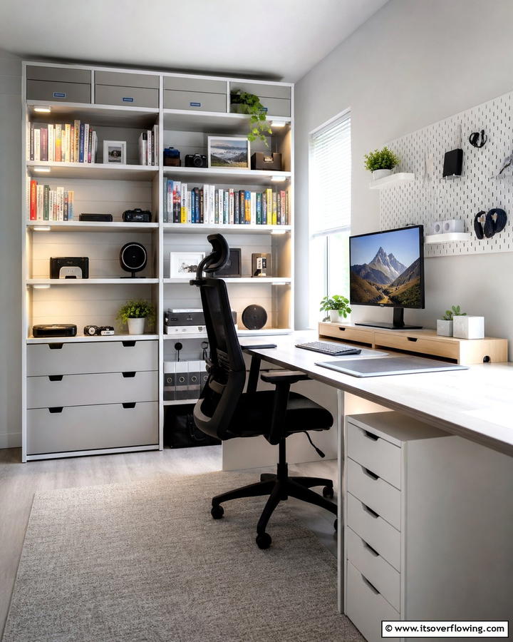 Clip On Lights for Flexibility - 20 Bookshelf Lighting Ideas- Illuminate Your Collection