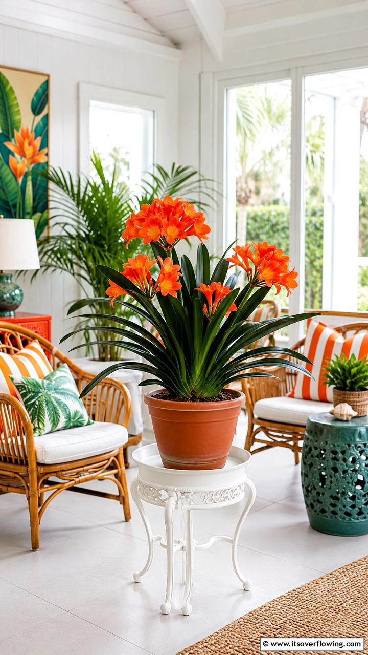 Clivia Vibrant Low Light Blooms - 30 Low-Light Indoor Plants That Don’t Need Sun to Thrive
