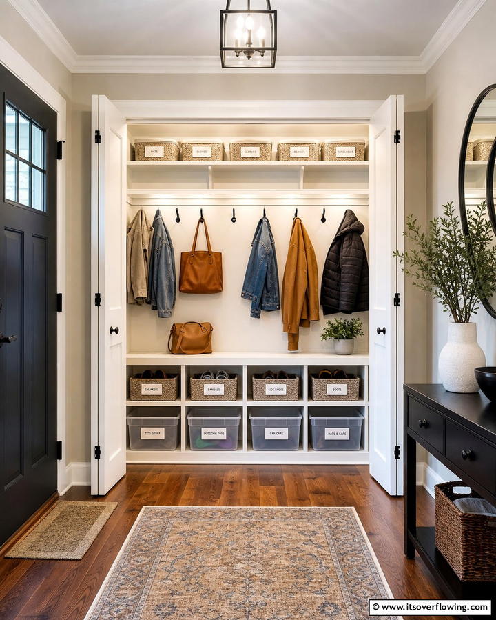Closet Conversion Drop Zone - 25 Drop Zone Ideas to Keep Your Home Organized and Tidy