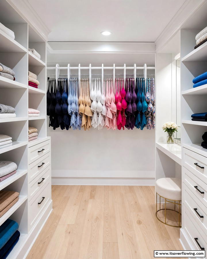 Closet Rod Dividers - 20 Bra Storage Ideas- Organize Your Intimates