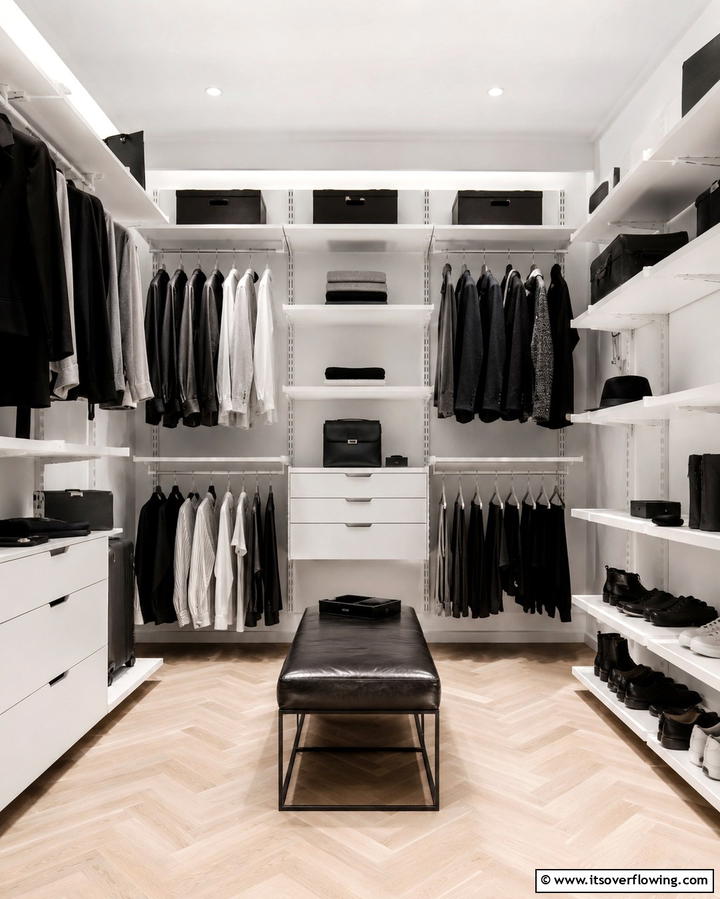 Closet with Adjustable Shelving - 25 Open Closet Ideas to Maximize Your Space
