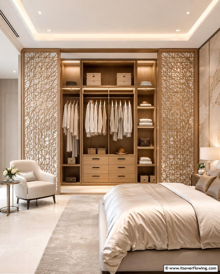 Closet with Decorative Panels - 25 Open Closet Ideas to Maximize Your Space