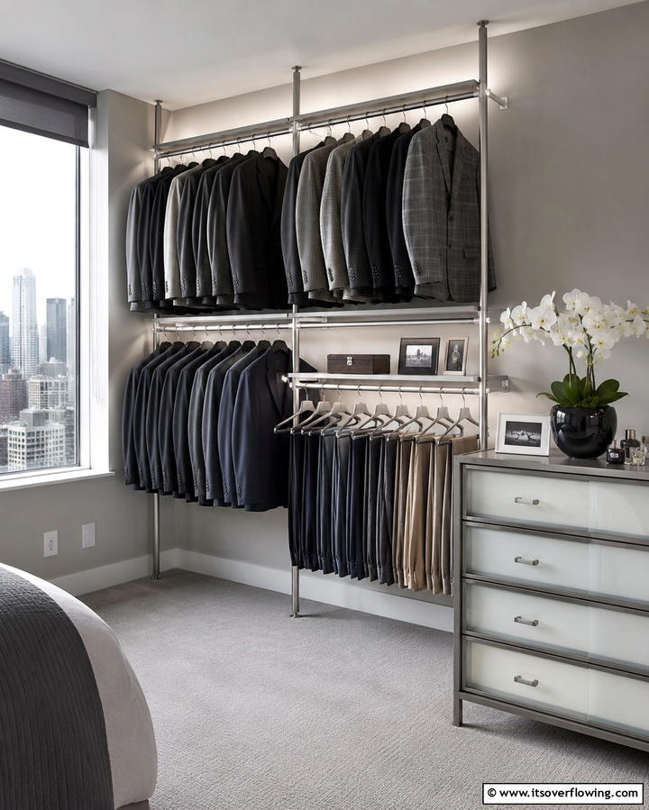 Closet with Multi Level Hanging Rods - 25 Open Closet Ideas to Maximize Your Space