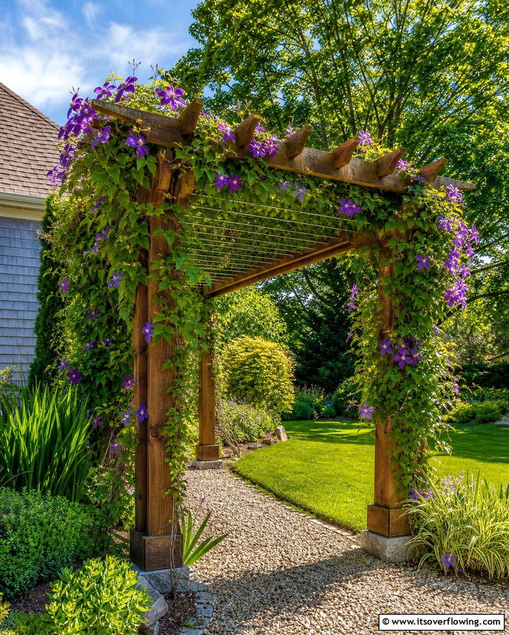 Clothesline Arbor for Dual Purpose - 25 Outdoor Clothesline Ideas for Efficient Drying