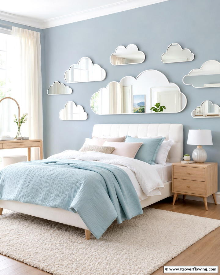 Cloud Shaped Mirrors - 25 Dreamy Cloud-Themed Bedroom Ideas for Relaxation
