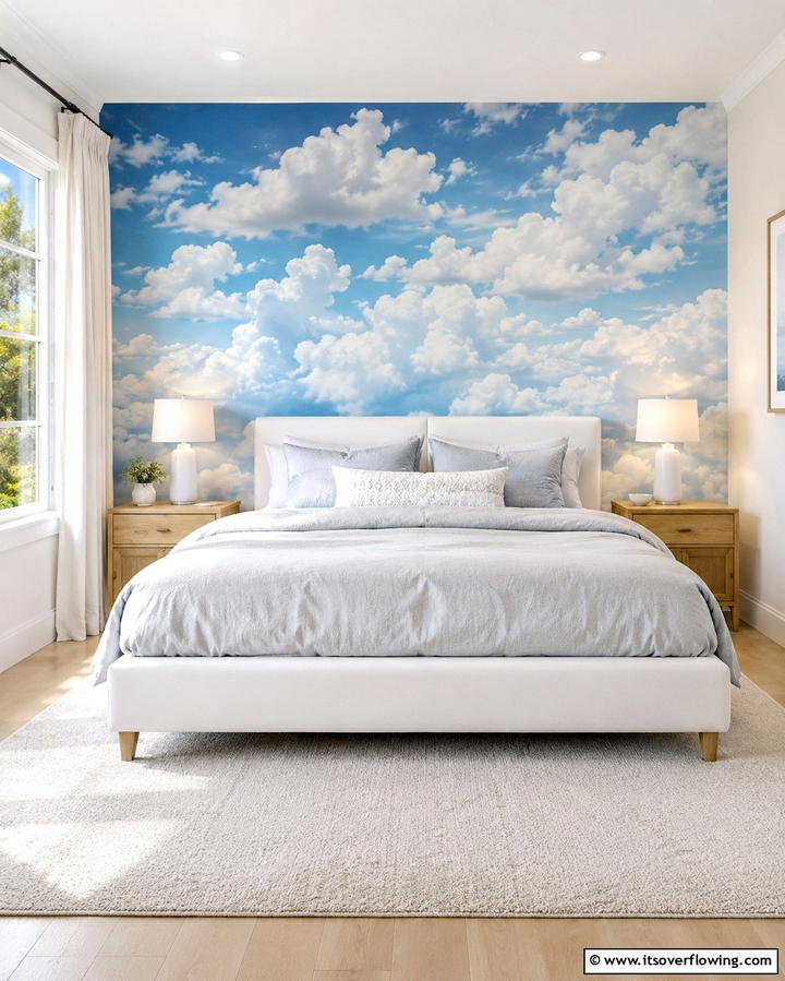 Cloud Themed Wallpaper - 25 Dreamy Cloud-Themed Bedroom Ideas for Relaxation