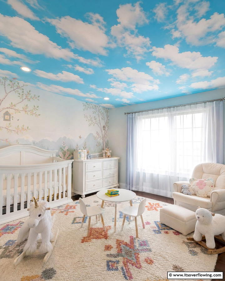 Cloudy Skies for a Dreamy Escape - 25 Ceiling Wallpaper Ideas to Elevate Your Space