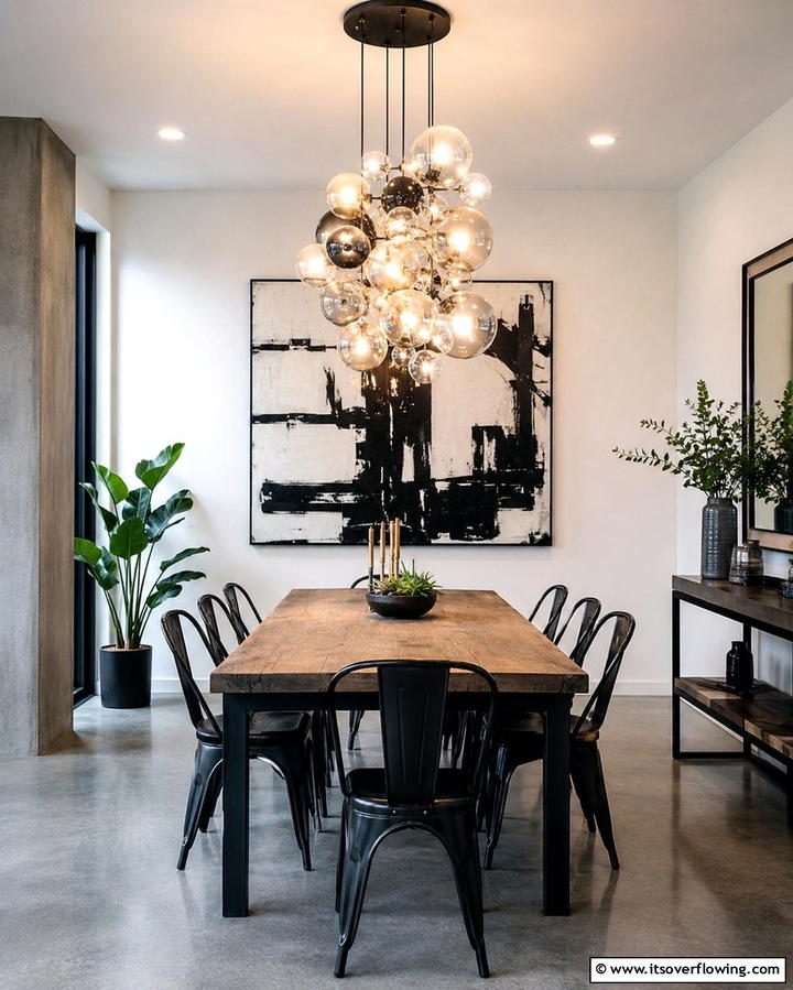 Clustered Bulb Arrangements - 30 Small Dining Room Lighting Ideas for Cozy Ambiance