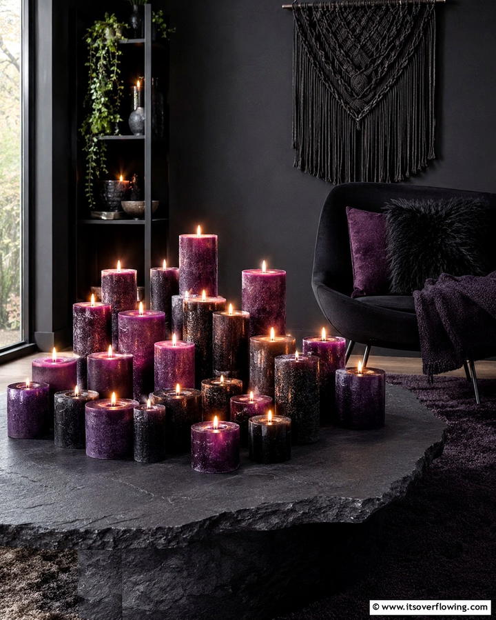 Clustered Candles for a Gothic Glow - 25 Gothic Boho Decor Ideas for a Unique and Eclectic Style