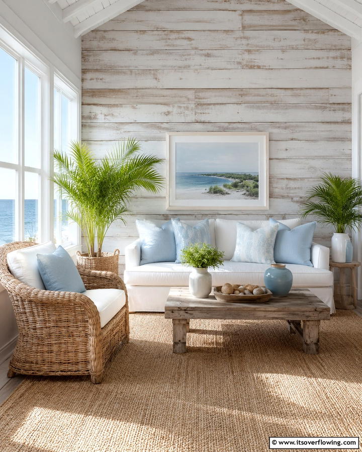 Coastal Barnwood Charm - 30 Rustic Barnwood Accent Wall Ideas to Transform Your Space