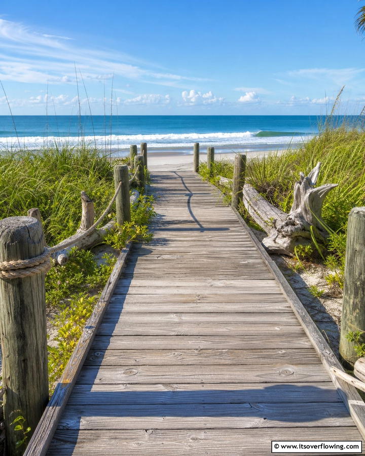 Coastal Beach Boardwalk - 30 Wooden Walkway Ideas for Gardens and Outdoor Paths