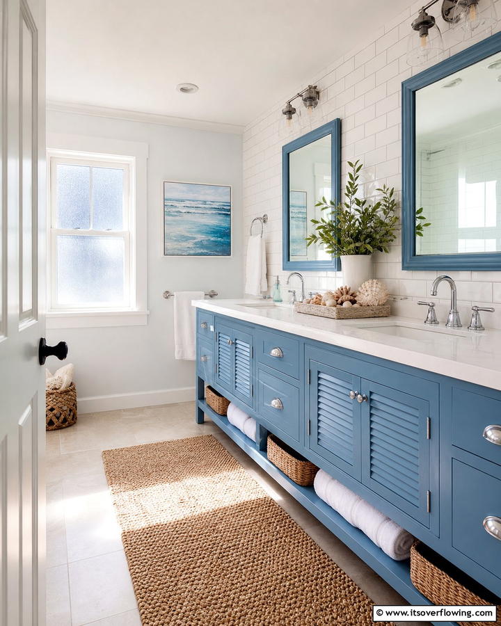 Coastal Blue Bathroom Vanity - 25 Stunning Blue Bathroom Vanity Ideas
