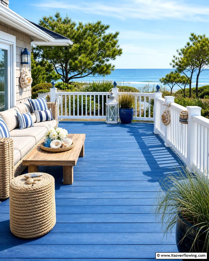 Coastal Blue Decks - 25 Deck Color Ideas to Transform Your Outdoor Space