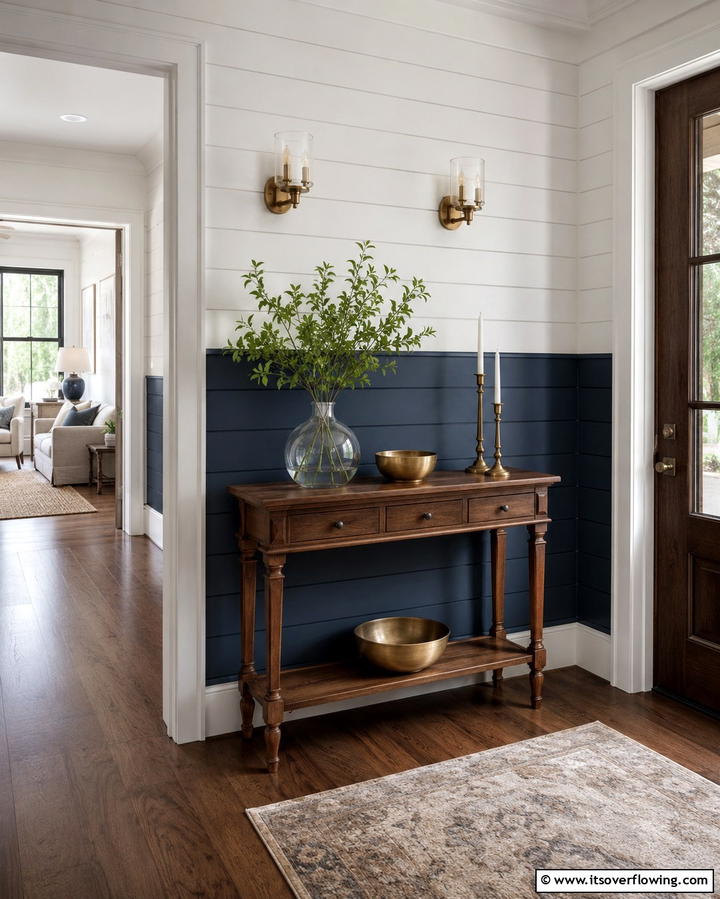 Coastal Blue Shiplap Design - 25 Shiplap Wall Entryway Ideas for a Welcoming First Impression