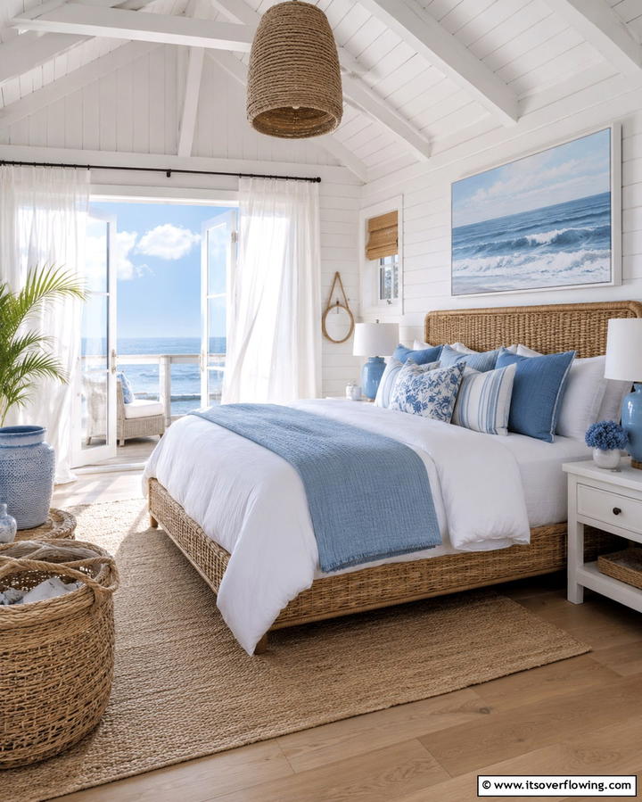 Coastal Blue and White Palette - 25 Moody Blue Bedroom Ideas for a Relaxing Space