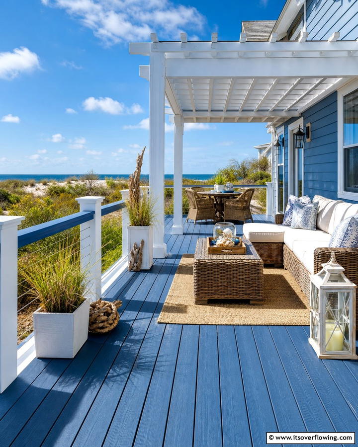 Coastal Blue and White - 30 Two-Tone Deck Color Schemes for Dynamic Outdoor Spaces