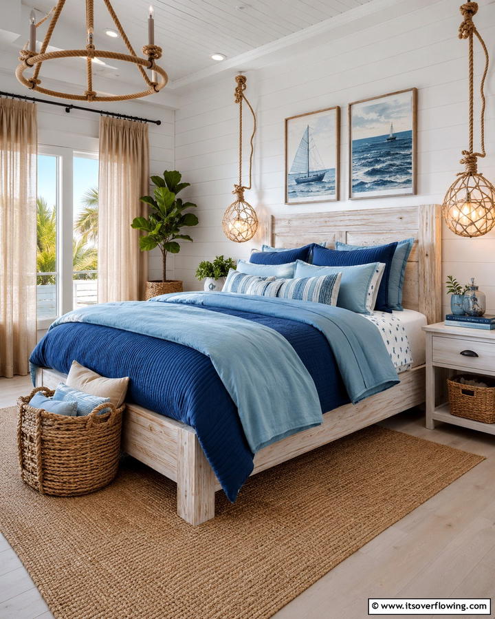 Coastal Blues - 25 Colorful Bedroom Ideas to Brighten Your Space