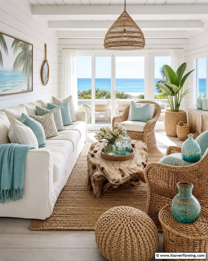 Coastal Breeze - 21 Living Room Design Ideas for a Cozy & Chic Atmosphere