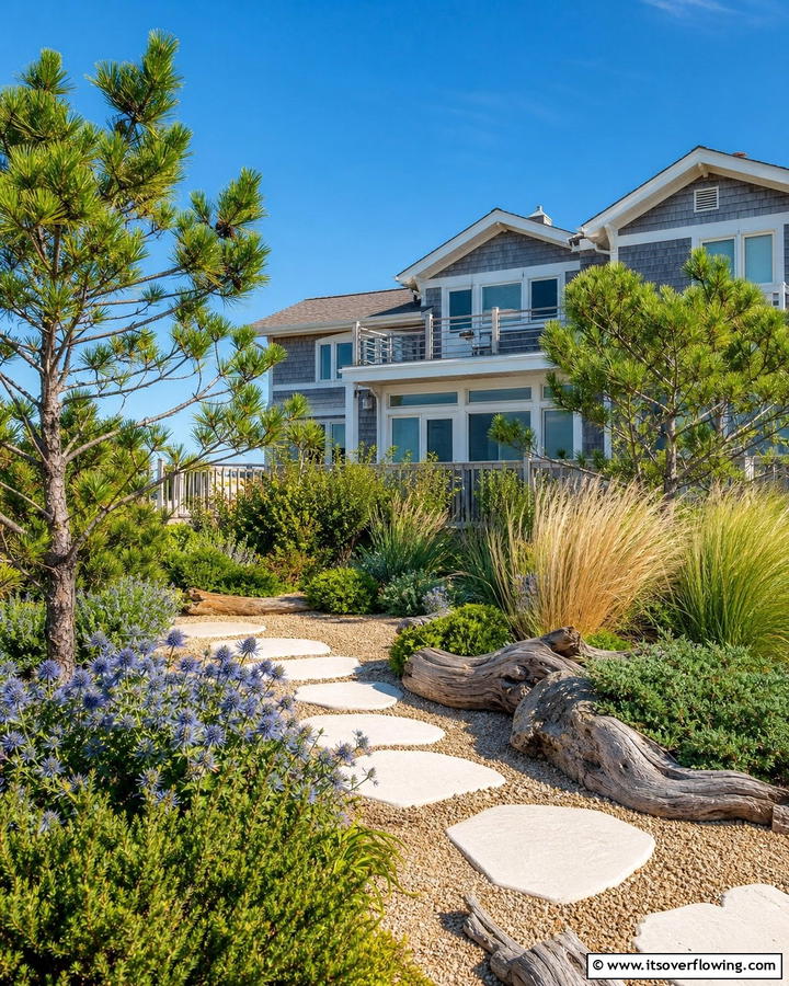 Coastal Breeze Evergreens - 30 Front Yard Evergreen Landscaping Ideas for Year-Round Beauty