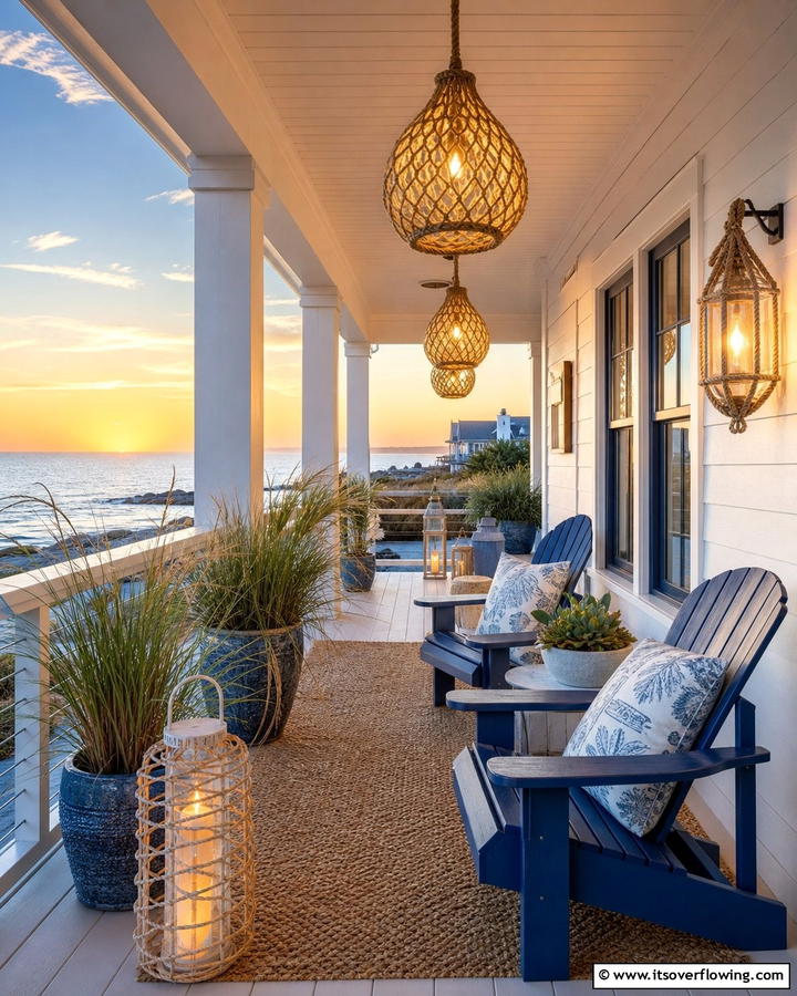 Coastal Breeze Illumination - 30 Inviting Front Porch Lighting Ideas for Curb Appeal