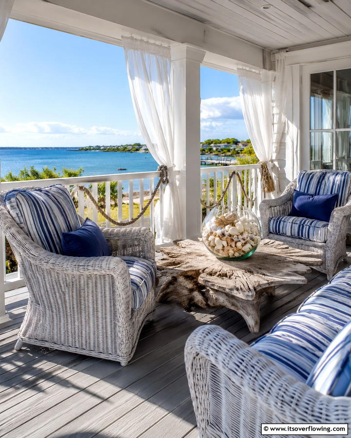 Coastal Breeze Sanctuary - 25 Side Porch Ideas to Enhance Your Outdoor Living Space