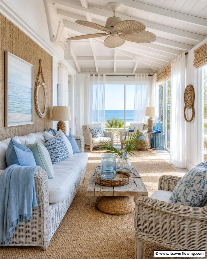 Coastal Breeze Sunroom - 21 Bright Sunroom Ideas to Enjoy Natural Light Year-Round