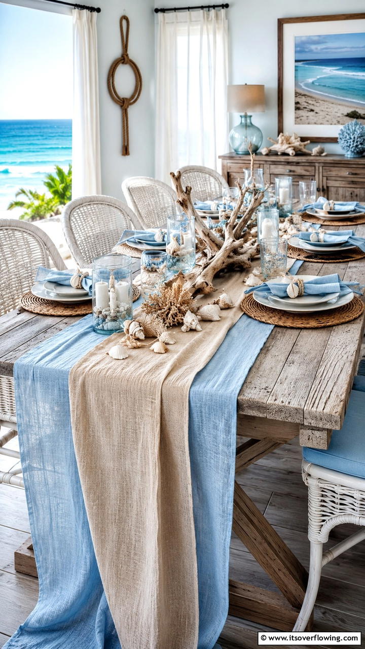Coastal Breeze Tablescape - 21 Elegant Tablescape Ideas for Memorable Dining Experiences