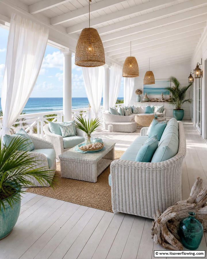 Coastal Breeze Veranda - 21 Outdoor Living Room Ideas for Relaxation & Entertaining