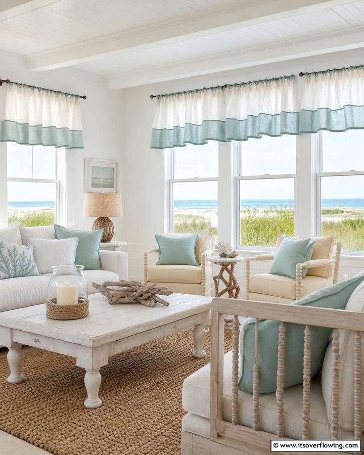 Coastal Breeze - 21 Elegant Window Valance Ideas to Frame Your View