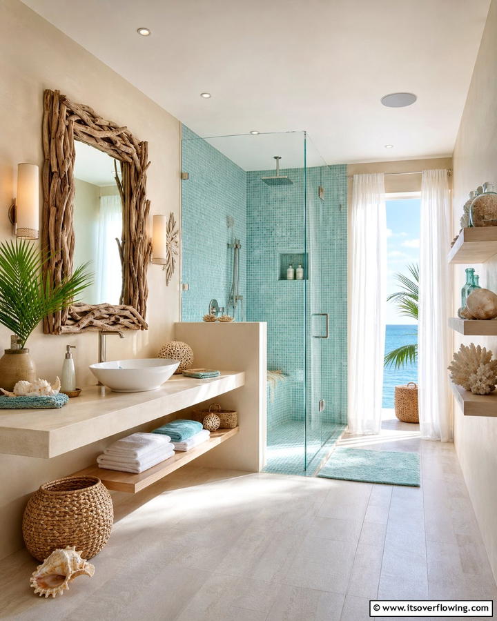 Coastal Calm for a Refreshing Feel - 30 Serene Spa Decor Ideas for a Relaxing Bathroom Retreat