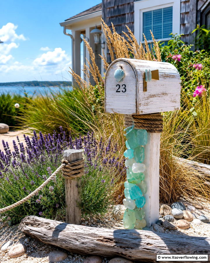 Coastal Chic Mailbox Styling - 30 Mailbox Decor Ideas- Curb Appeal with Personality