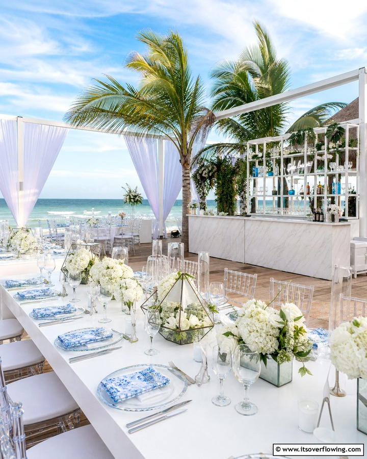 Coastal Chic Reception - 21 Beach Wedding Ideas for a Sun-Kissed Ceremony by the Ocean