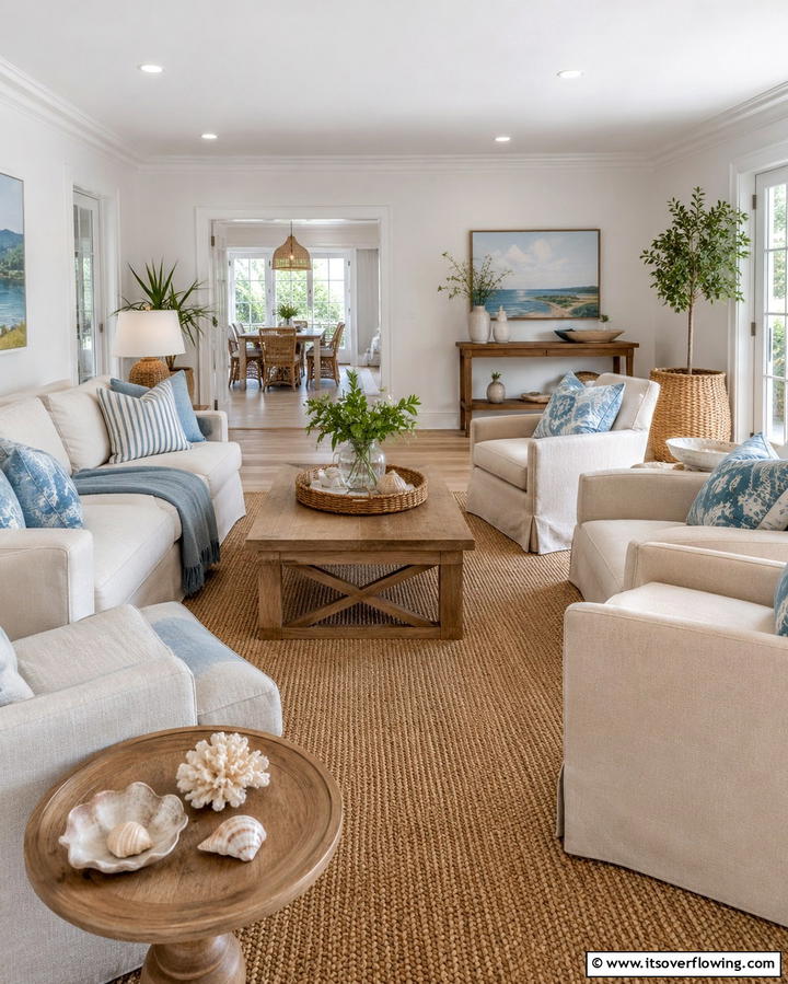 Coastal Color Palette - 30 Hamptons Living Room Ideas for Coastal-Inspired Elegance