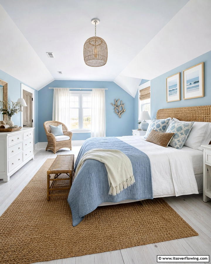 Coastal Color Palette - 20 Charming Cape Cod Upstairs Bedroom Ideas