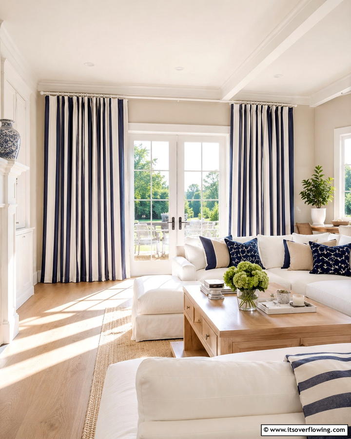 Coastal Curtains and Drapes - 25 Nautical Decor Ideas for a Beachy Home