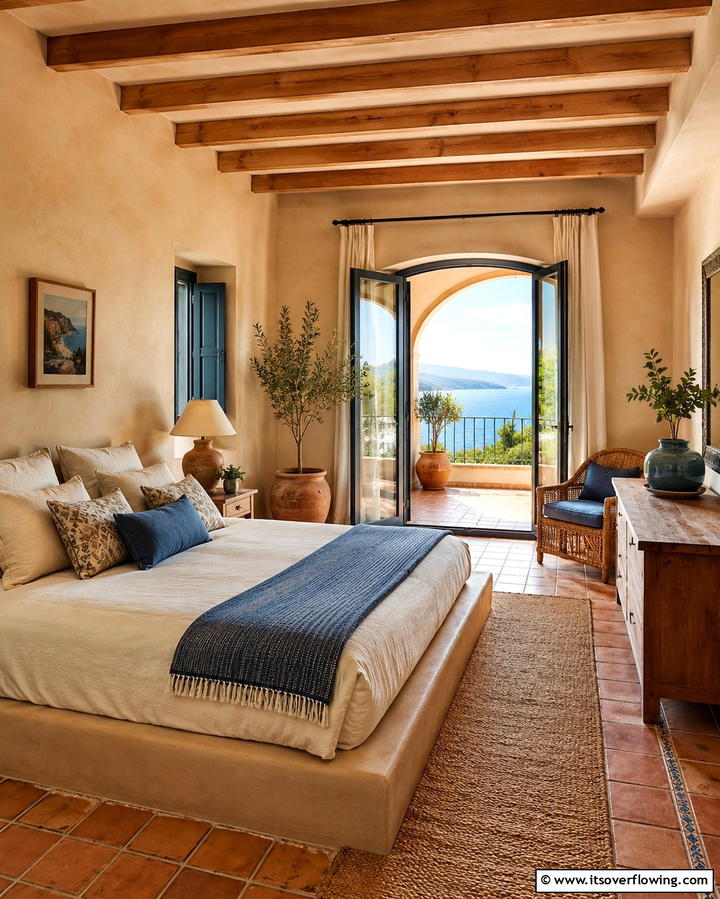 Coastal Inspired Artwork - 30 Mediterranean Bedroom Ideas for Sun-Kissed Relaxation