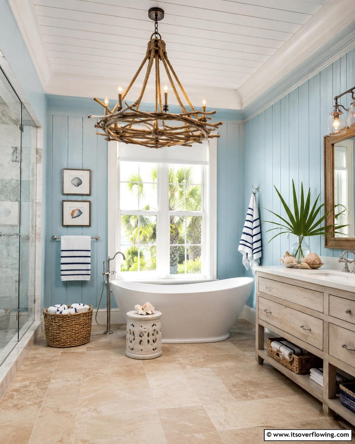 Coastal Inspired Chandeliers - 25 Bathroom Chandelier Ideas for a Luxurious Touch
