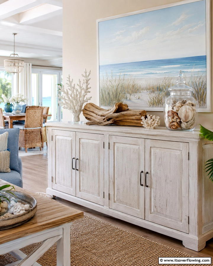 Coastal Inspired Decor - 25 Sideboard Decor Ideas to Enhance Your Living Space