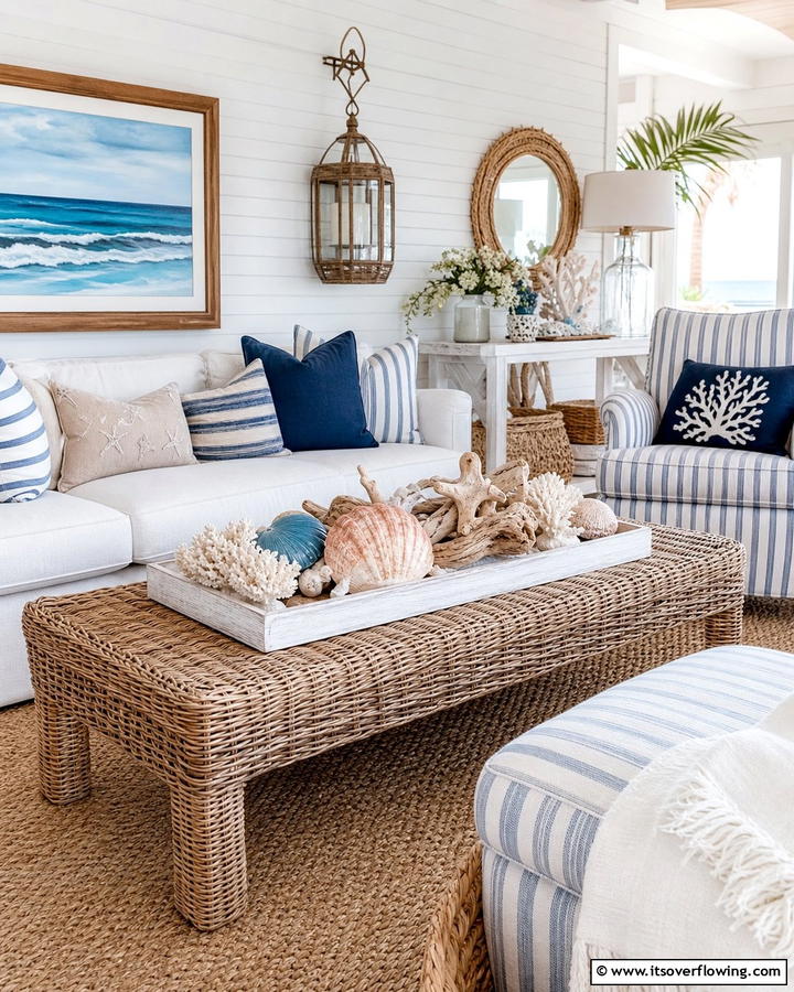 Coastal Inspired Decor - 20 Coffee Table Centerpiece Ideas for Stylish Living Rooms