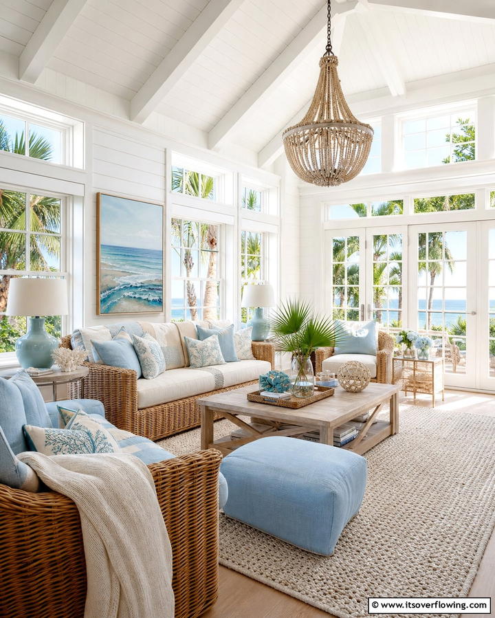 Coastal Inspired DecorExact - 25 Florida Room Ideas for a Relaxing Sun-Filled Space