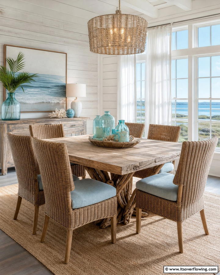 Coastal Inspired Dining Room - 21 Dining Room Design Ideas for Elegant Gatherings