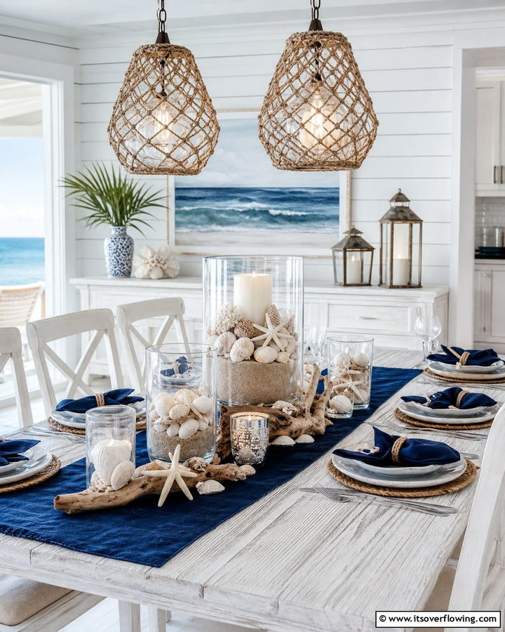 Coastal Inspired Displays - 25 Centerpiece Ideas for Stunning Table Decor
