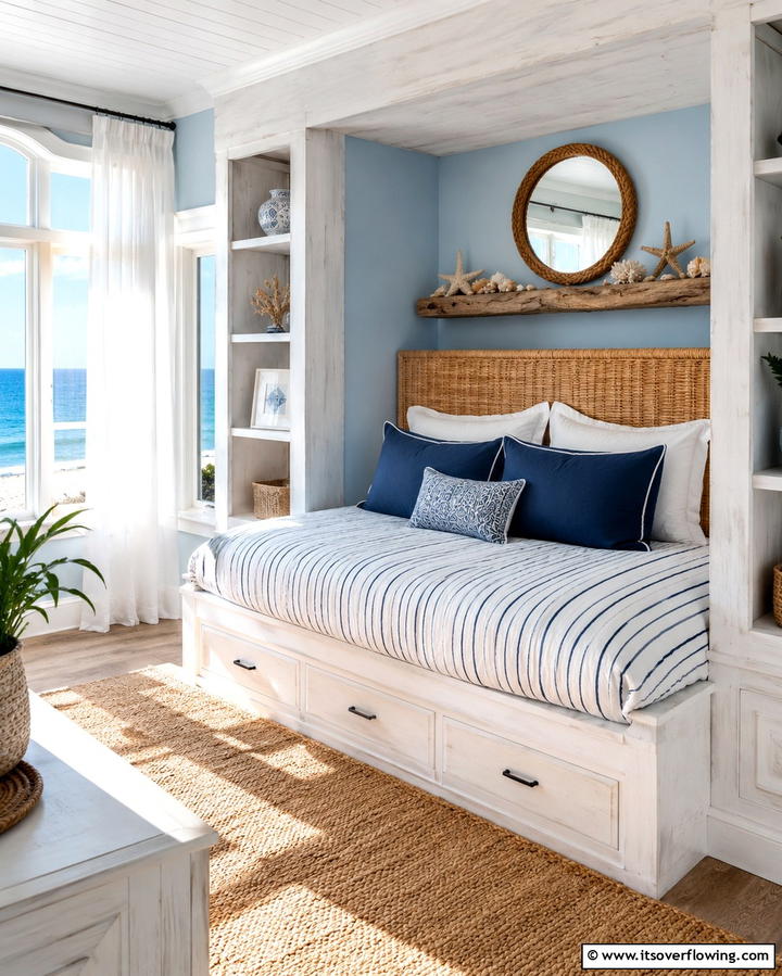 Coastal Inspired Nook - 25 Cozy Bed Nook Ideas for a Perfect Reading Spot