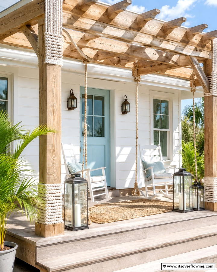 Coastal Inspired Pergolas for a Beachy Vibe - 25 Front Porch Pergola Ideas for a Charming Entrance